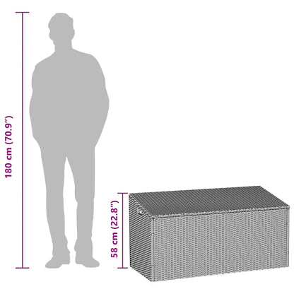 vidaXL Garden Storage Box Light Grey 110x50x58 cm Poly Rattan