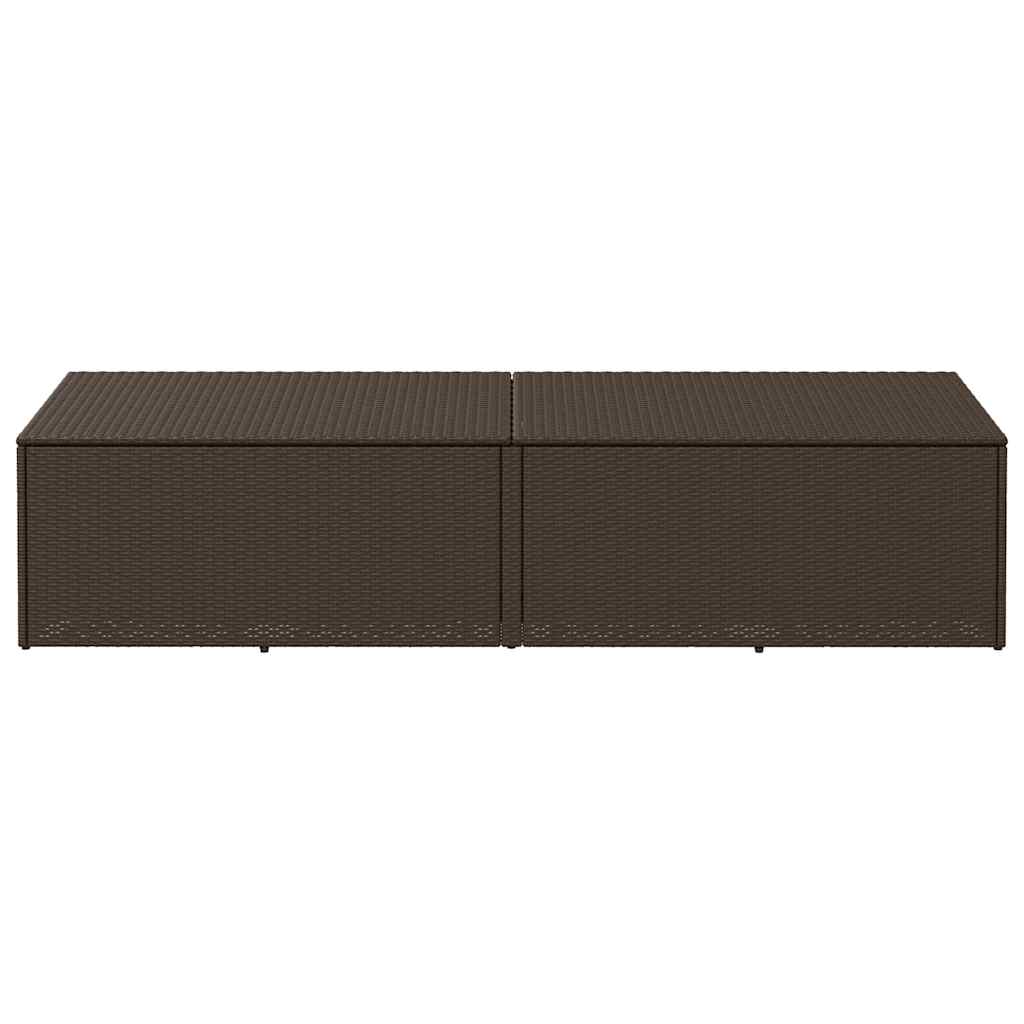 vidaXL Garden Storage Box Brown 220x50x58 cm Poly Rattan