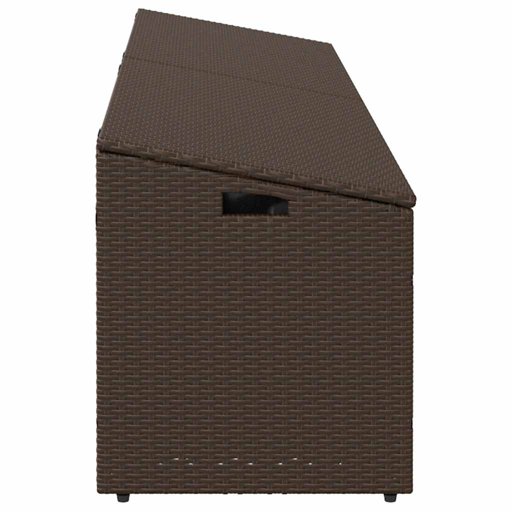 vidaXL Garden Storage Box Brown 220x50x58 cm Poly Rattan