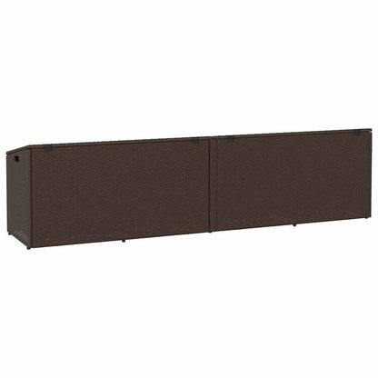 vidaXL Garden Storage Box Brown 220x50x58 cm Poly Rattan