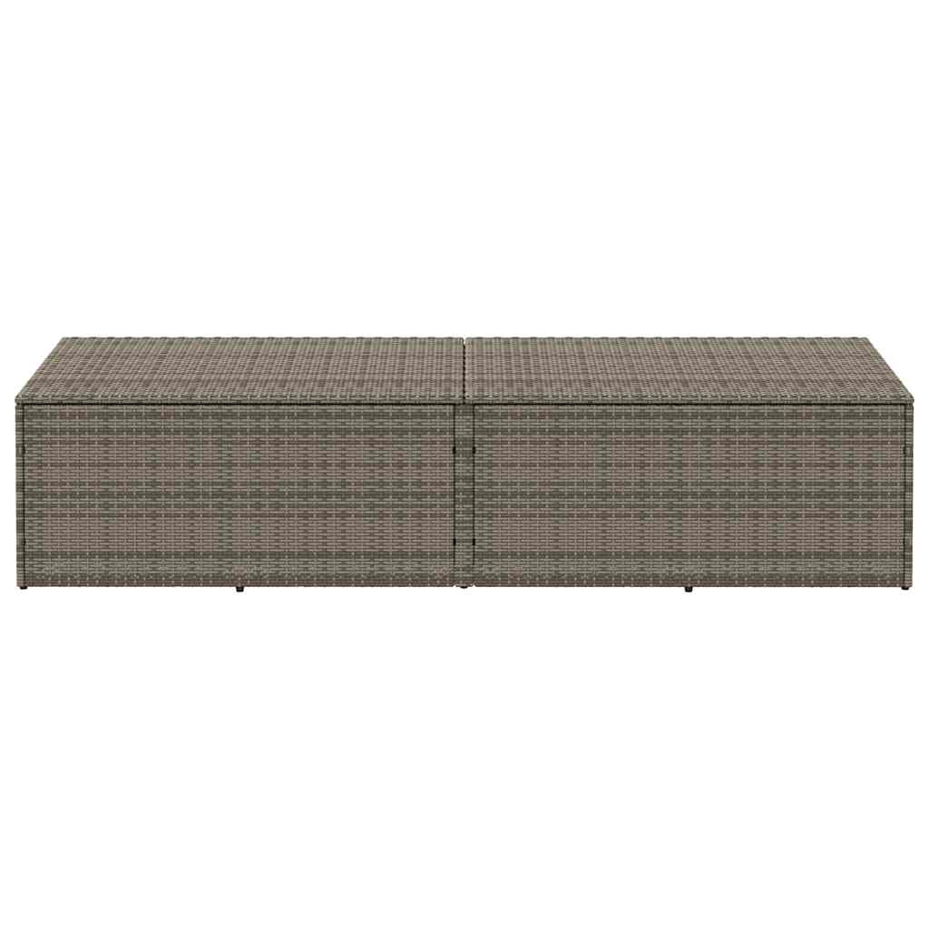 vidaXL Garden Storage Box Grey 220x50x58 cm Poly Rattan