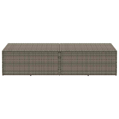vidaXL Garden Storage Box Grey 220x50x58 cm Poly Rattan
