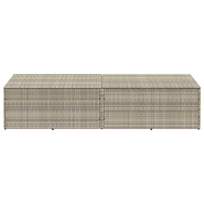 vidaXL Garden Storage Box Light Grey 220x50x58 cm Poly Rattan