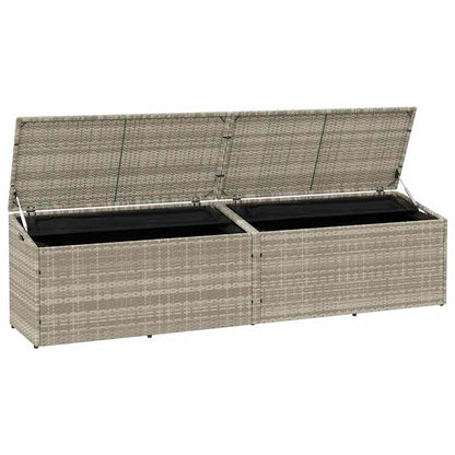 vidaXL Garden Storage Box Light Grey 220x50x58 cm Poly Rattan