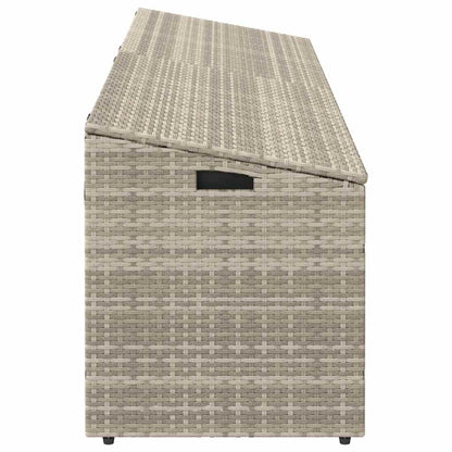 vidaXL Garden Storage Box Light Grey 220x50x58 cm Poly Rattan