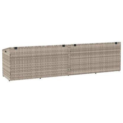 vidaXL Garden Storage Box Light Grey 220x50x58 cm Poly Rattan