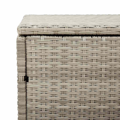 vidaXL Garden Storage Box Light Grey 220x50x58 cm Poly Rattan