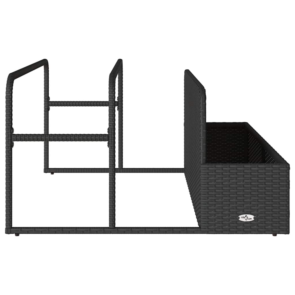 vidaXL Poolside Float Storage Black 110x100x57 cm Poly Rattan