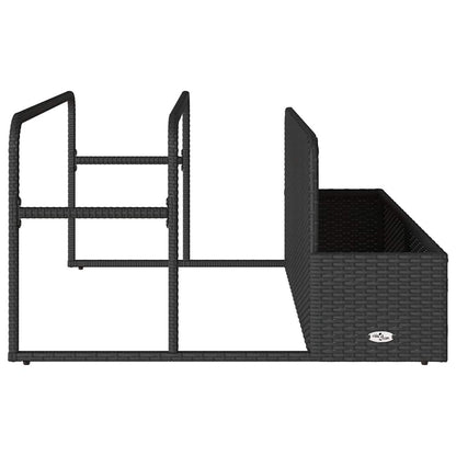 vidaXL Poolside Float Storage Black 110x100x57 cm Poly Rattan