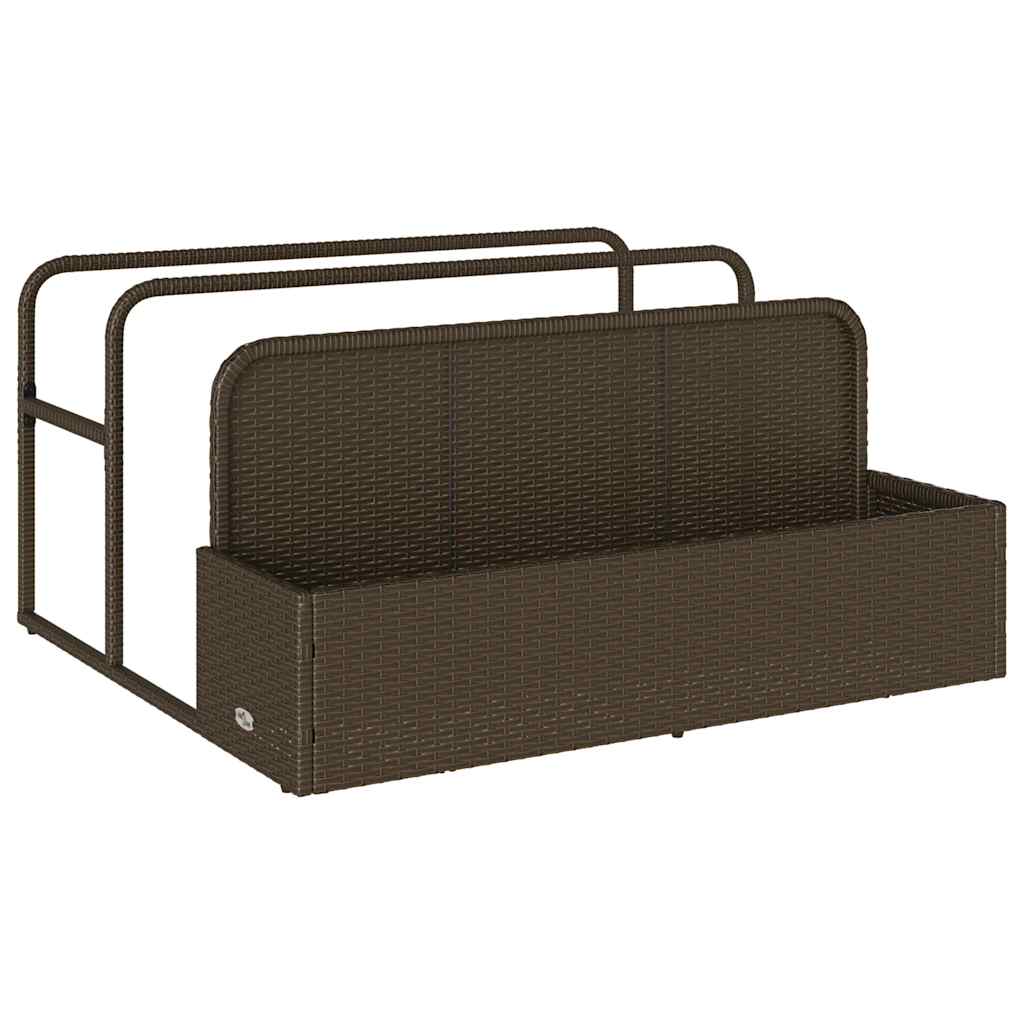 vidaXL Poolside Float Storage Brown 110x100x57 cm Poly Rattan