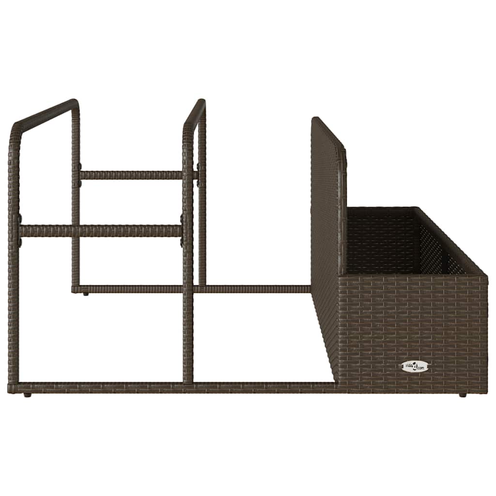 vidaXL Poolside Float Storage Brown 110x100x57 cm Poly Rattan