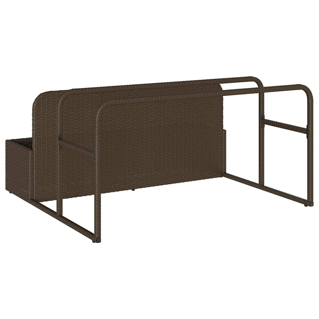 vidaXL Poolside Float Storage Brown 110x100x57 cm Poly Rattan