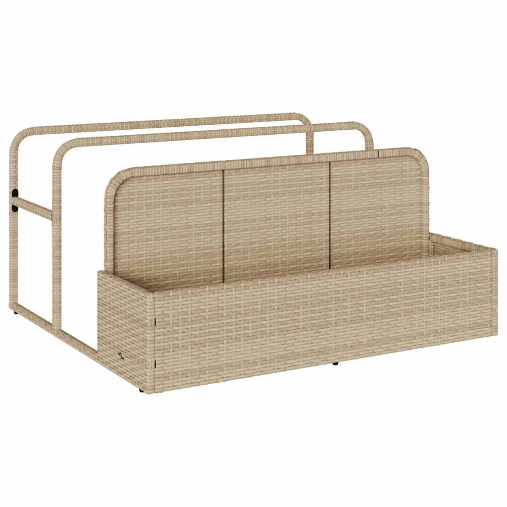 vidaXL Poolside Float Storage Beige 110x100x57 cm Poly Rattan