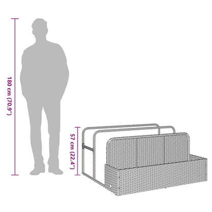 vidaXL Poolside Float Storage Beige 110x100x57 cm Poly Rattan