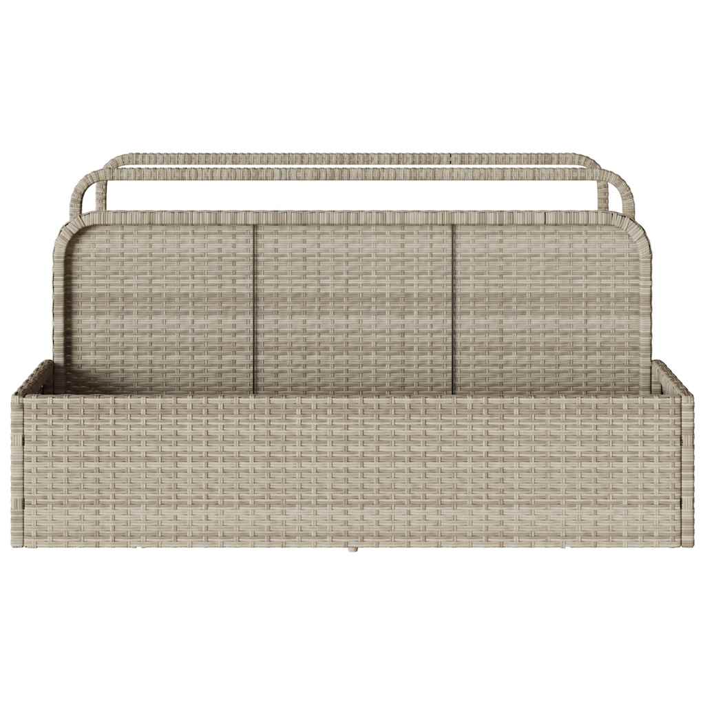 vidaXL Poolside Float Storage Light Grey 110x100x57 cm Poly Rattan