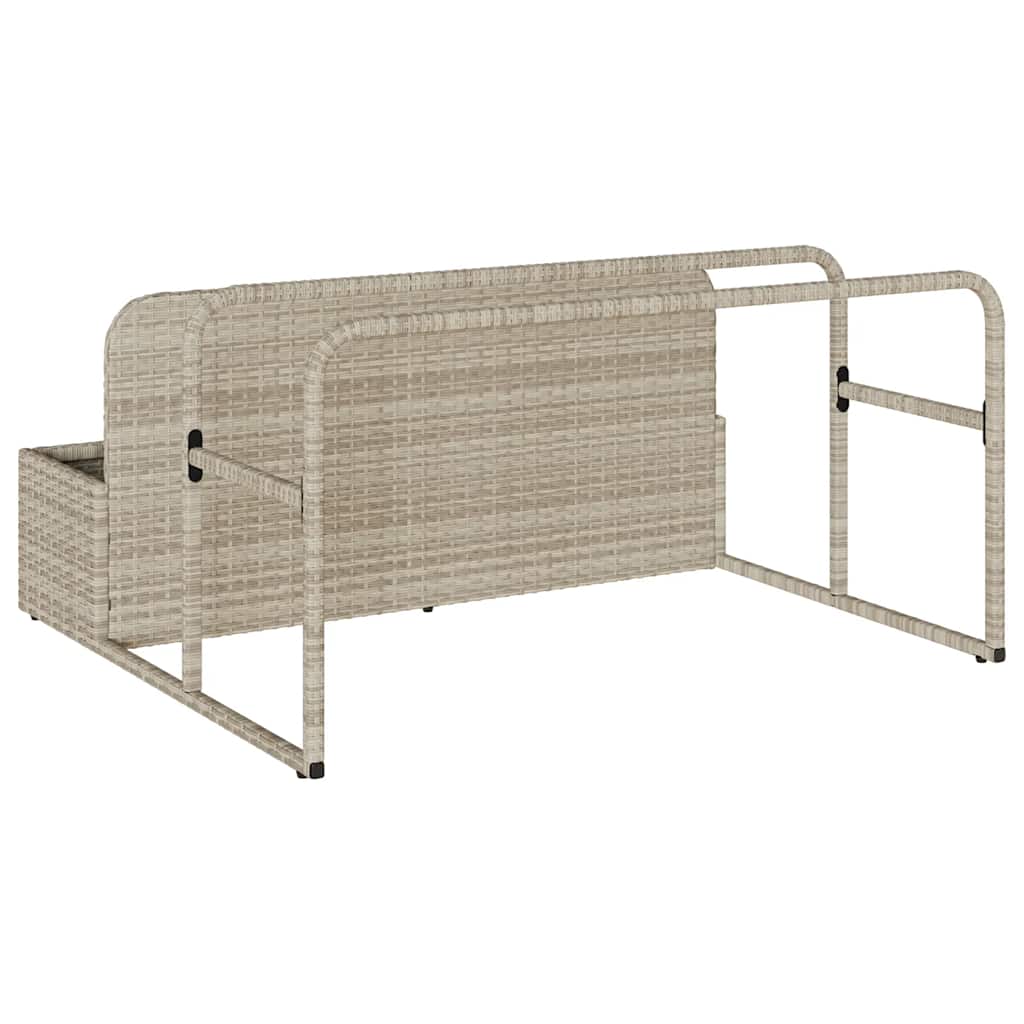 vidaXL Poolside Float Storage Light Grey 110x100x57 cm Poly Rattan