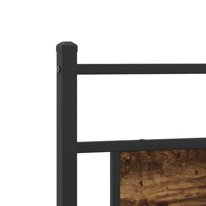 vidaXL Metal Bed Frame without Mattress Smoked Oak 193x203 cm