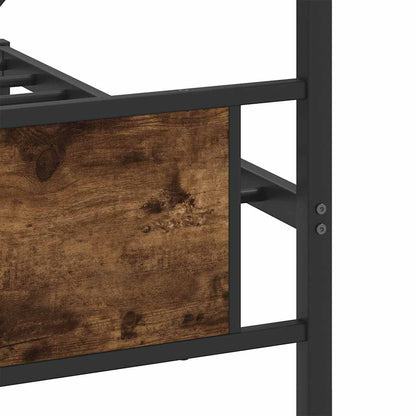 vidaXL Metal Bed Frame without Mattress Smoked Oak 193x203 cm