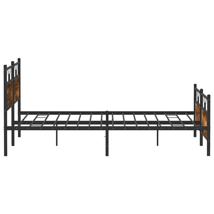 vidaXL Metal Bed Frame without Mattress Smoked Oak 200x200 cm