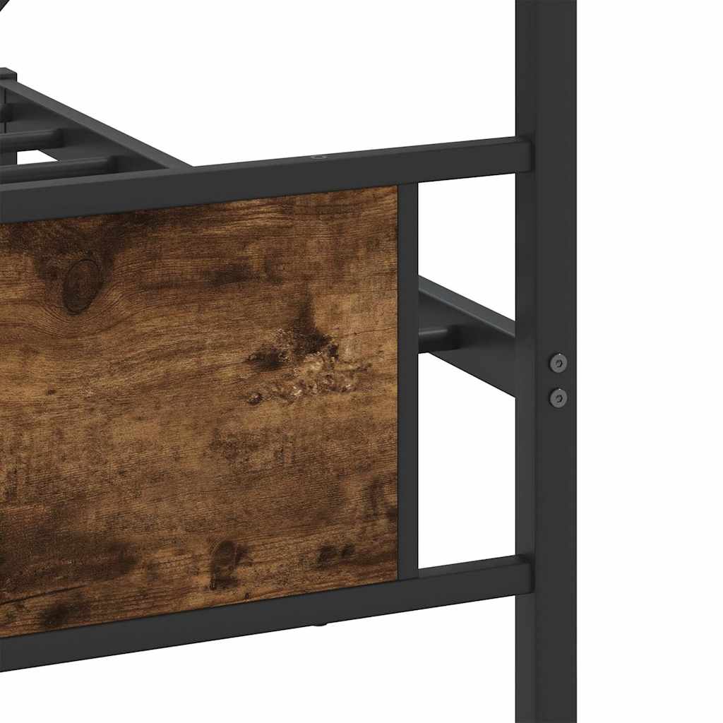 vidaXL Metal Bed Frame without Mattress Smoked Oak 200x200 cm