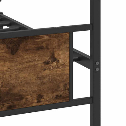 vidaXL Metal Bed Frame without Mattress Smoked Oak 200x200 cm