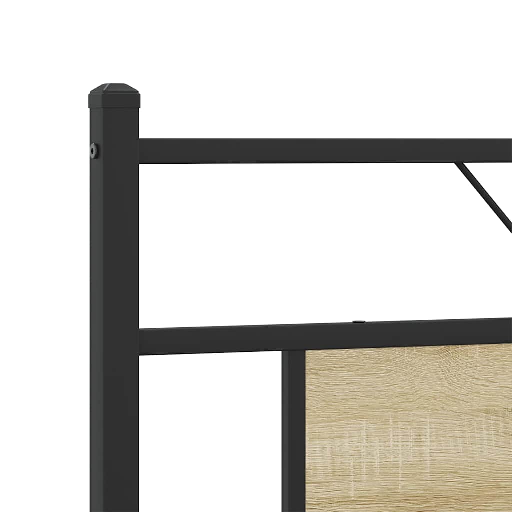 vidaXL Metal Bed Frame without Mattress Sonoma Oak 160x200 cm