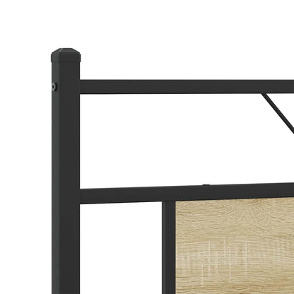 vidaXL Metal Bed Frame without Mattress Sonoma Oak 160x200 cm