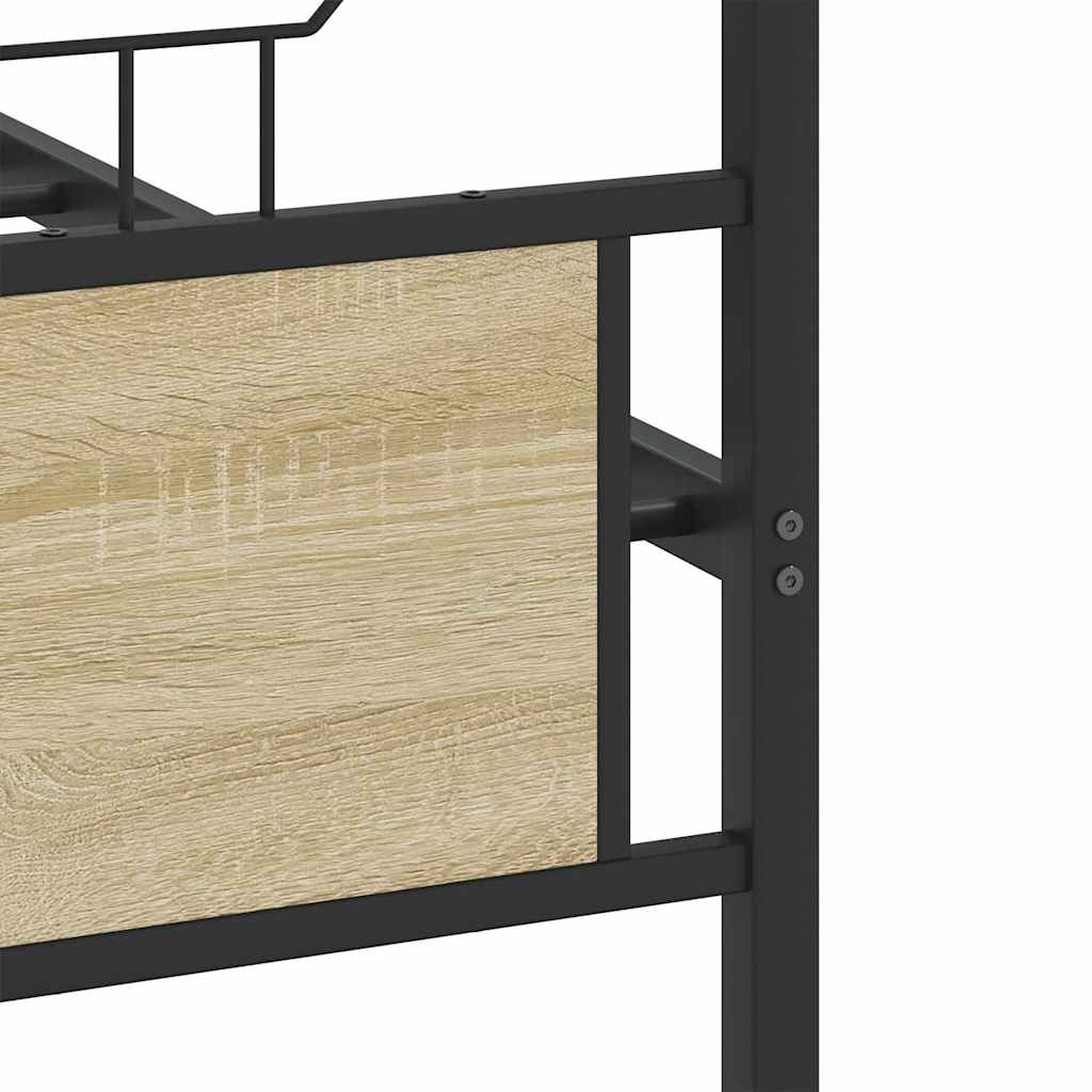 vidaXL Metal Bed Frame without Mattress Sonoma Oak 160x200 cm