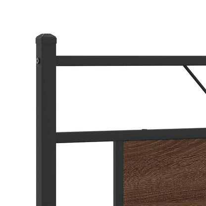 vidaXL Metal Bed Frame without Mattress Brown Oak 180x200 cm Super King