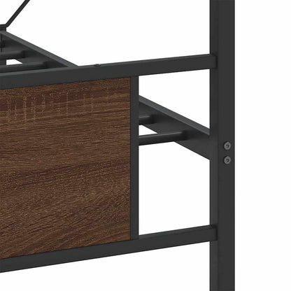 vidaXL Metal Bed Frame without Mattress Brown Oak 180x200 cm Super King