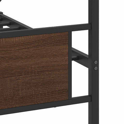 vidaXL Metal Bed Frame without Mattress Brown Oak 193x201 cm