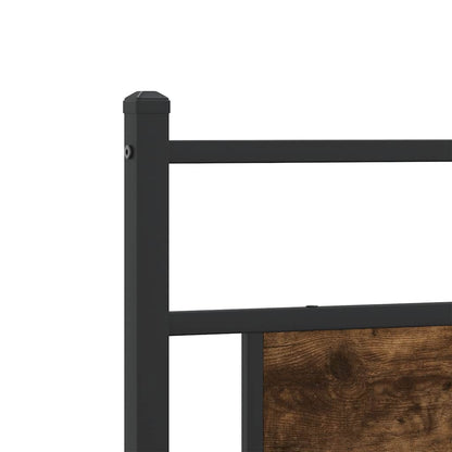 vidaXL Metal Bed Frame without Mattress Smoked Oak 193x201 cm