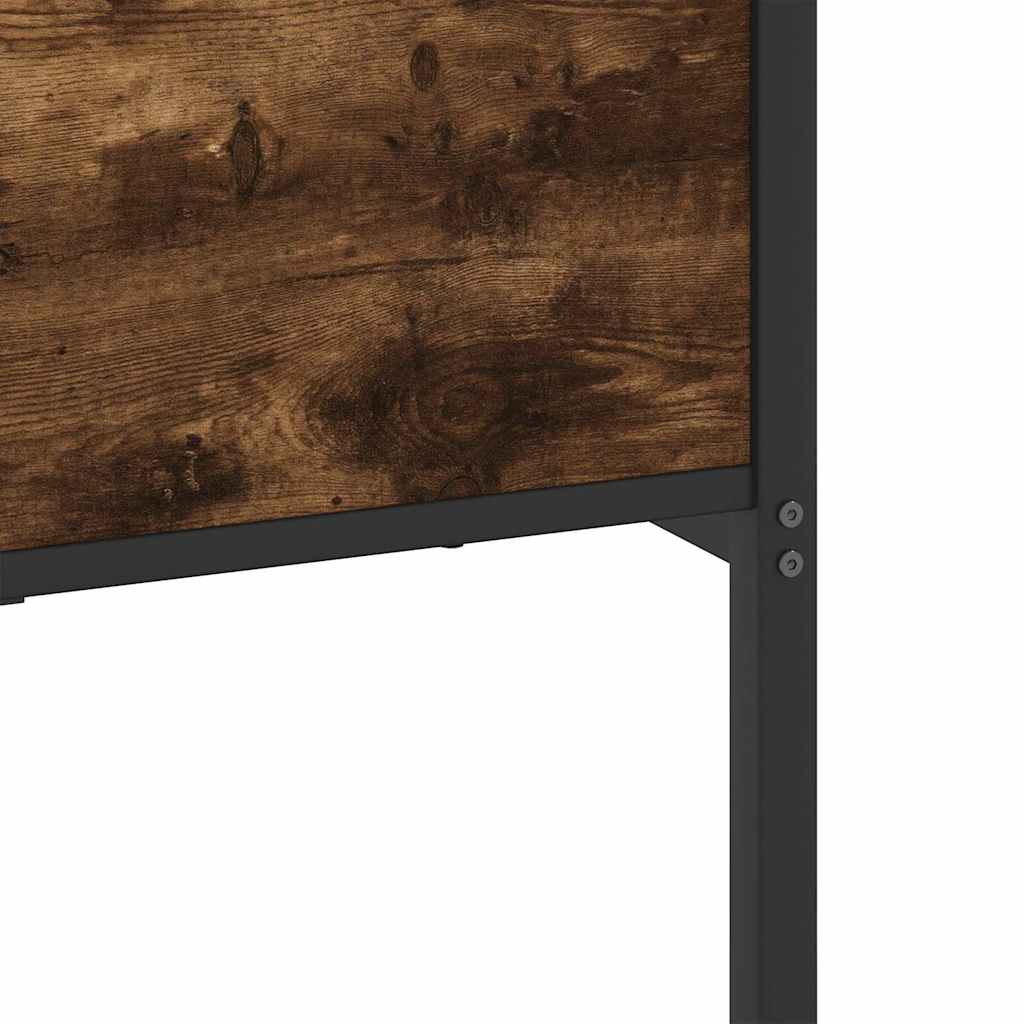 vidaXL Metal Bed Frame without Mattress Smoked Oak 193x201 cm