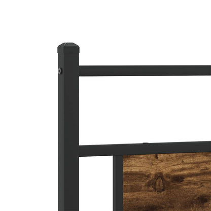 vidaXL Metal Bed Frame without Mattress Smoked Oak 200x200 cm