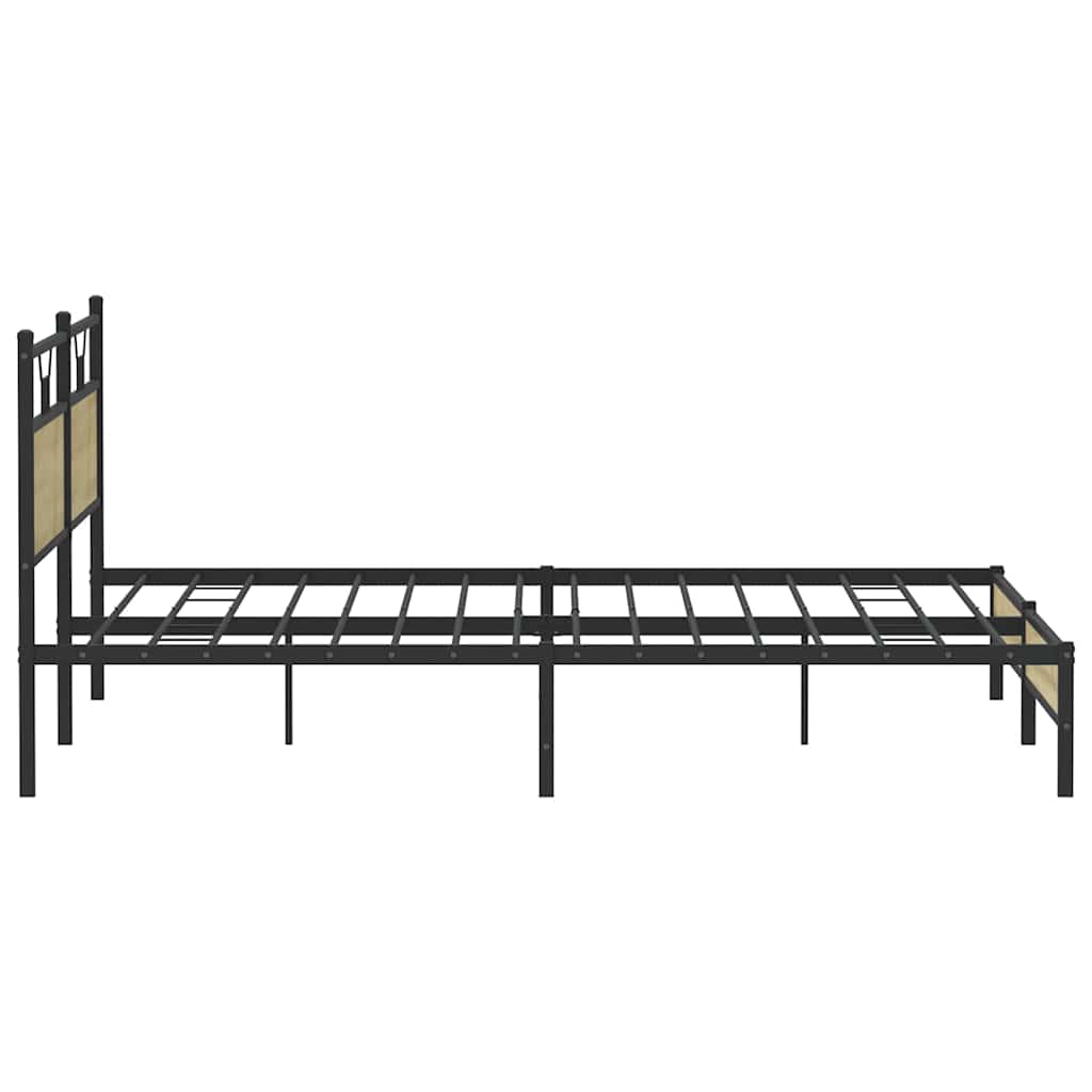 vidaXL Metal Bed Frame without Mattress Sonoma Oak 193x201 cm