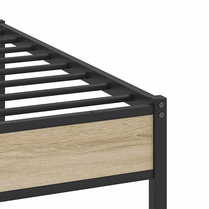 vidaXL Metal Bed Frame without Mattress Sonoma Oak 200x200 cm
