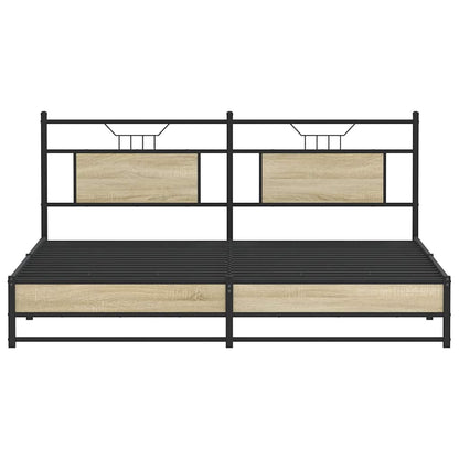vidaXL Metal Bed Frame without Mattress Sonoma Oak 183x213 cm