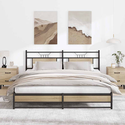 vidaXL Metal Bed Frame without Mattress Sonoma Oak 183x213 cm