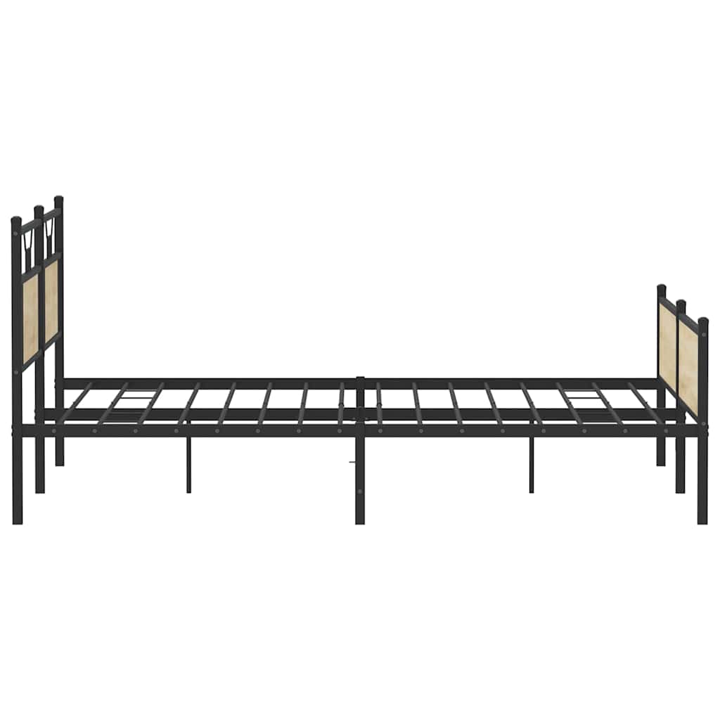 vidaXL Metal Bed Frame without Mattress Sonoma Oak 160x200 cm
