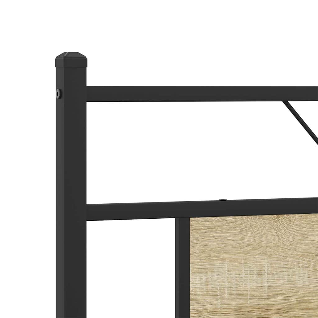 vidaXL Metal Bed Frame without Mattress Sonoma Oak 160x200 cm