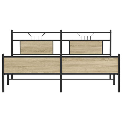 vidaXL Metal Bed Frame without Mattress Sonoma Oak 183x213 cm