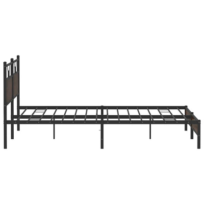 vidaXL Metal Bed Frame without Mattress Brown Oak 193x201 cm