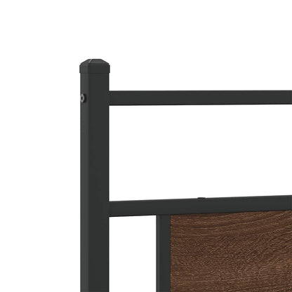 vidaXL Metal Bed Frame without Mattress Brown Oak 193x201 cm