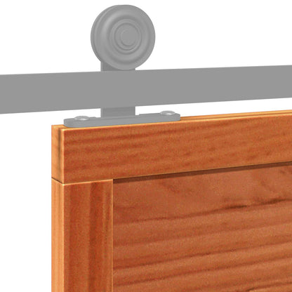 vidaXL Barn Door Wax brown 80 x 208 cm Solid Pine Wood