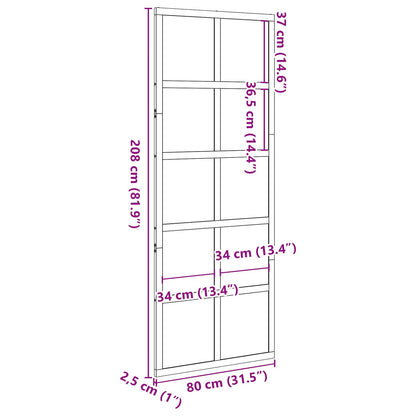 vidaXL Barn Door Wax brown 80 x 208 cm Solid Pine Wood
