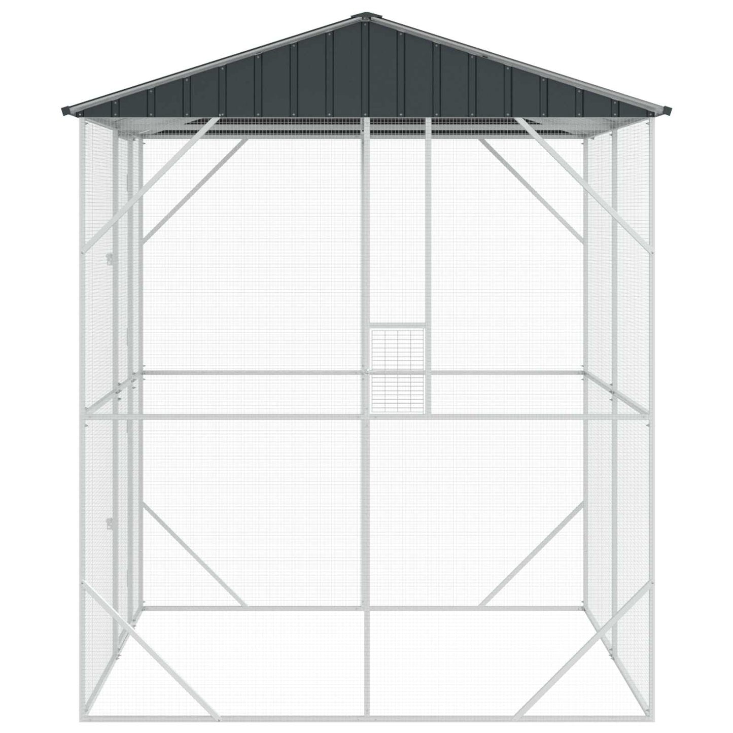 vidaXL Bird Cage Anthracite 215 x 208 x 247 cm Galvanised Steel