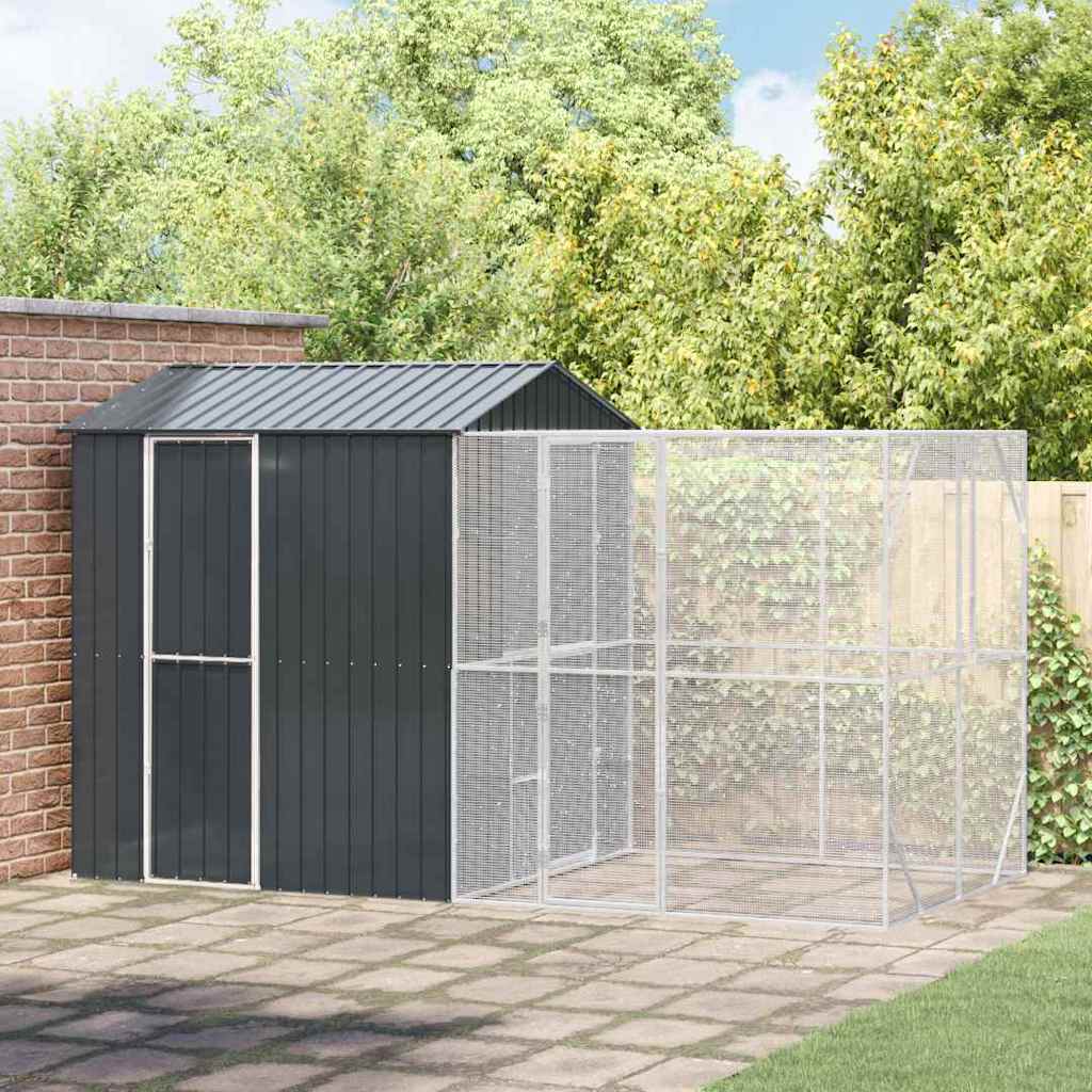 vidaXL Bird Cage Anthracite 418 x 210 x 247 cm Galvanised Steel