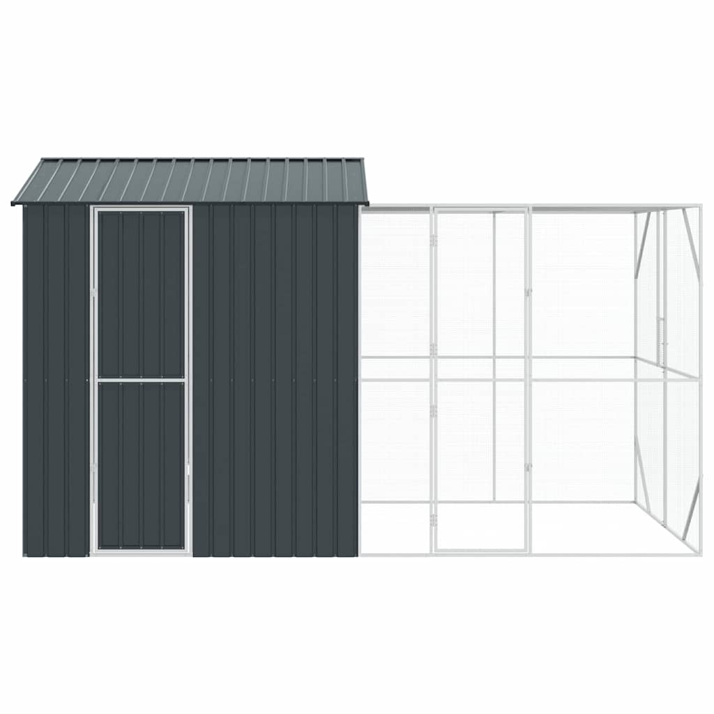 vidaXL Bird Cage Anthracite 418 x 210 x 247 cm Galvanised Steel