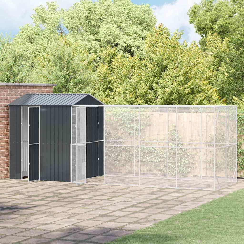 vidaXL Bird Cage Anthracite 621 x 208 x 247 cm Galvanised Steel