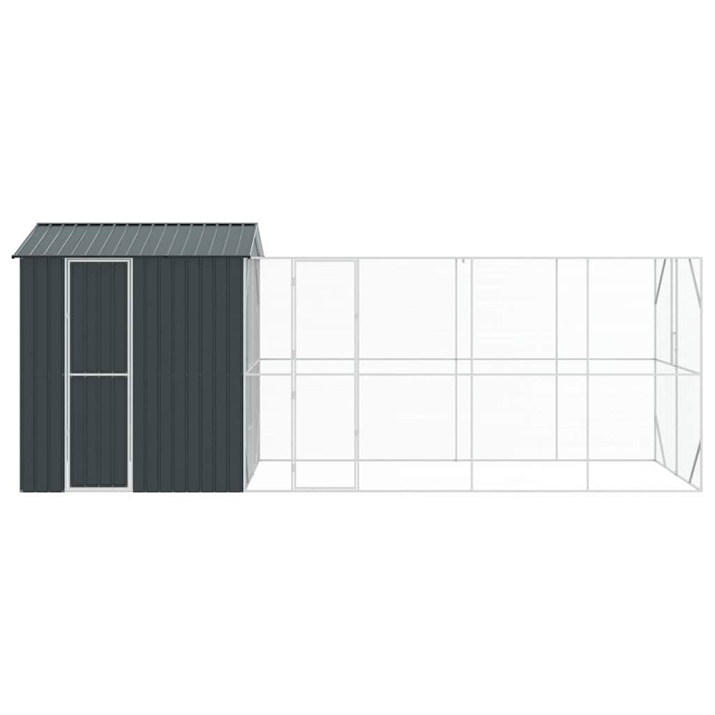 vidaXL Bird Cage Anthracite 621 x 208 x 247 cm Galvanised Steel